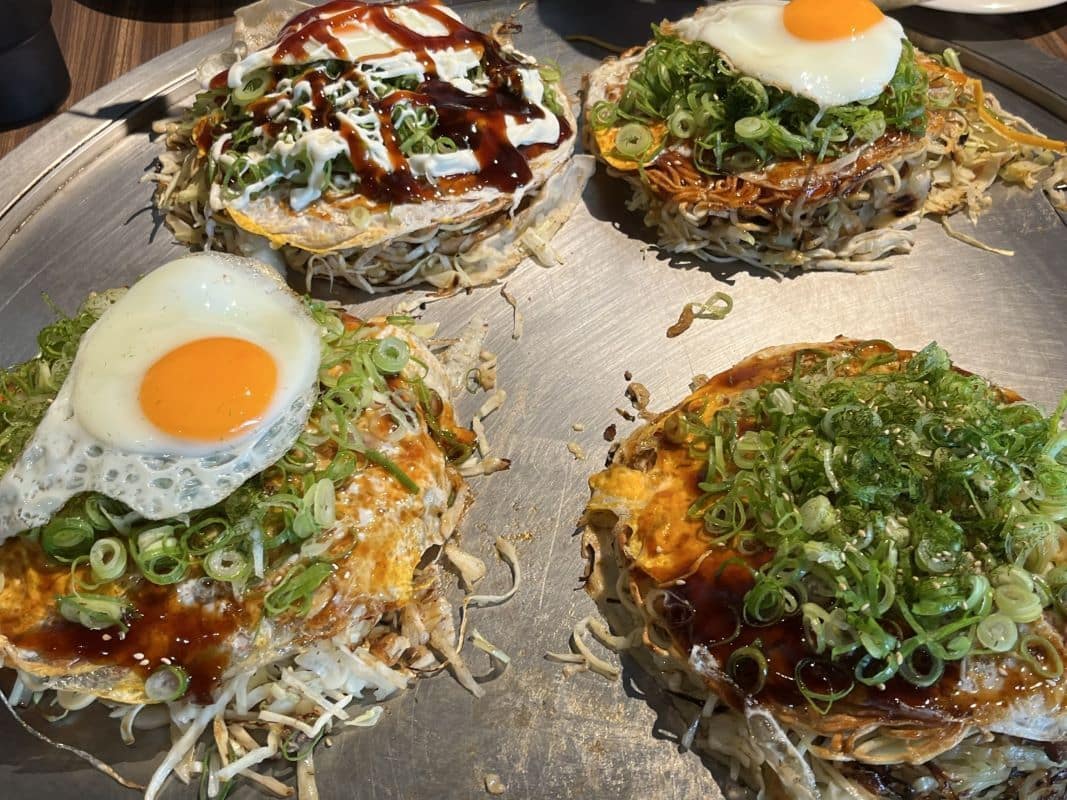 Hiroshima Style Okomiyaki at Okonomimura