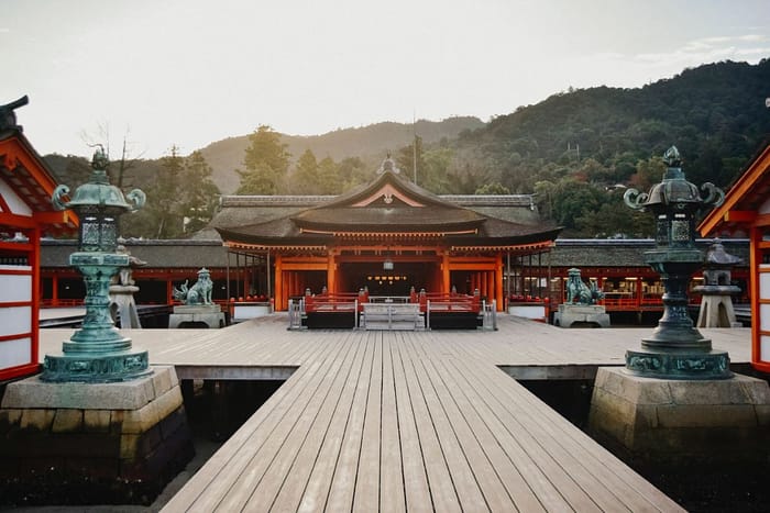 Itsukushima Shrine in Miyajima Island. Hiroshima Japan