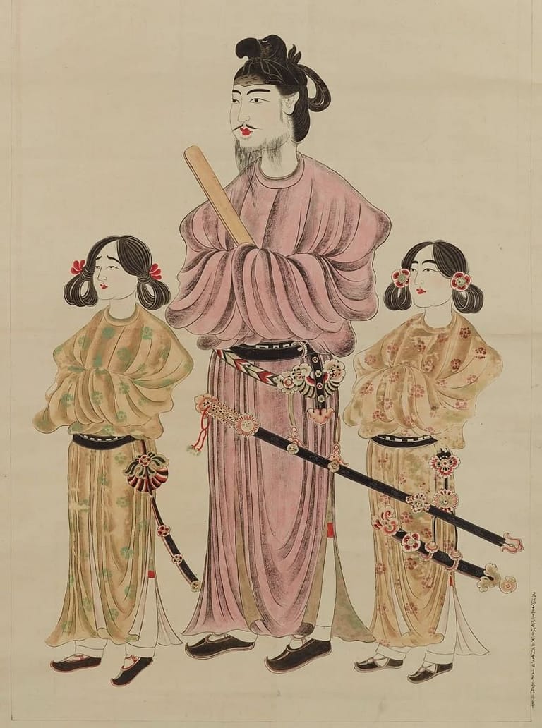 Prince Shotoku with Two Princes by Kano Osanobu